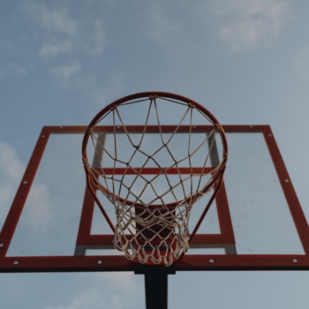 Bottom View of Basketball Ring